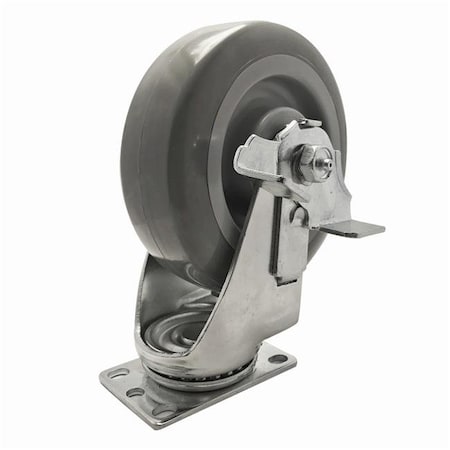 Snap-Loc Snap-Loc SLAC6SDSBP 6 in. Super-Duty Polyurethane Swivel-Brake Caster; 450 lbs SLAC6SDSBP